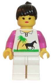 LEGO Horse and Palm - White Legs, Black Ponytail Hair minifigure