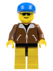 LEGO Jacket Brown - Yellow Legs, Blue Cap minifigure