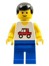 LEGO Trucker - Blue Legs, Black Male Hair minifigure