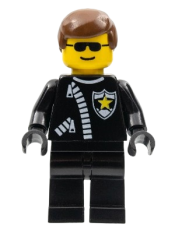 LEGO Police - Zipper with Sheriff Star, Brown Male Hair minifigure