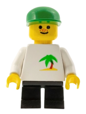 LEGO Palm Tree - Black Short Legs, Green Cap minifigure