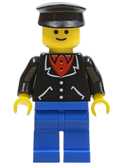 LEGO Suit with 3 Buttons Black - Blue Legs, Black Hat minifigure