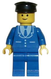 LEGO Suit with 3 Buttons Blue - Blue Legs, Black Hat minifigure