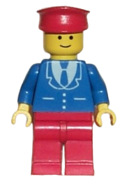 LEGO Suit with 3 Buttons Blue - Red Legs, Red Hat minifigure