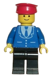 LEGO Suit with 3 Buttons Blue - Black Legs, Red Hat minifigure