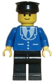 LEGO Suit with 3 Buttons Blue - Black Legs, Black Hat minifigure