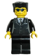 LEGO Suit Black, Flat Top, Blue Sunglasses minifigure