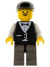 LEGO Town Vest Formal - Race Official, Black Cap minifigure