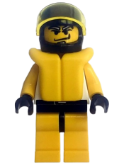 LEGO Race - Driver, Yellow Tiger, Standard Helmet, Life Jacket minifigure