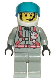 LEGO Fire - City Center 2, Light Gray Legs, White Helmet, Visor (Spy Runner Pilot) minifigure