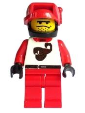 LEGO Race - Driver, Red Scorpion, Black Helmet minifigure