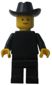 LEGO Patron - Black Torso (without Torso Sticker), Black Legs, Black Cowboy Hat minifigure