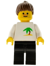 LEGO Palm Tree - Black Legs, Brown Ponytail Hair minifigure