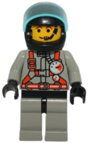 LEGO Fire - City Center 2, Light Gray Legs with Black Hips, Black Helmet minifigure