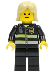 LEGO Fire - Reflective Stripes, Black Legs, Tan Female Hair minifigure