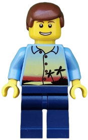 LEGO Sunset and Palm Trees - Dark Blue Legs, Reddish Brown Male Hair minifigure