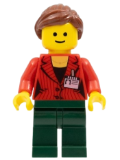 LEGO Press Woman / Reporter - Dark Green Legs minifigure