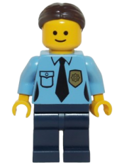 LEGO Police - Female Officer, Dark Brown Hair with Bun minifigure