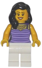 LEGO Mom - Dark Purple and Lavender Striped Top minifigure