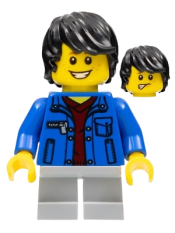 LEGO Boy, Denim Jacket, Light Bluish Gray Short Legs minifigure