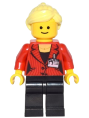 LEGO Press Woman / Reporter - Bright Light Yellow Hair Female Ponytail minifigure