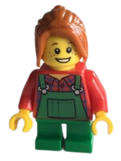 LEGO Light Keeper Girl, Green Overalls, Short Legs minifigure