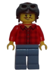 LEGO Flannel Shirt, Sand Blue Legs, Aviator Cap minifigure