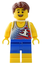 LEGO Beach Tourist with Surfer Tank Top and Yellow Boots minifigure