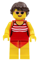 LEGO Beach Tourist Female with Red Bathing Suit minifigure