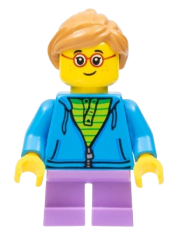 LEGO Child Girl with Dark Azure Hoodie and Ponytail minifigure