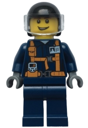 LEGO Helicopter Pilot - Dark Blue Suit with Harness minifigure