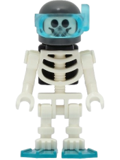 LEGO Skeleton - Diver, Black Air Tanks, Dark Turquoise Flippers, Dark Bluish Gray Helmet minifigure