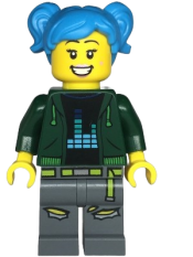 LEGO Poppy Starr - Dark Green Hoodie, Dark Bluish Gray Legs minifigure