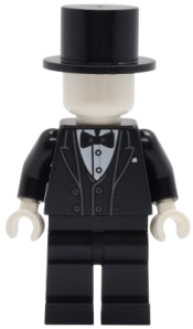 LEGO Tudor House Haberdashery Mannequin - Black Tuxedo, Legs and Top Hat set
