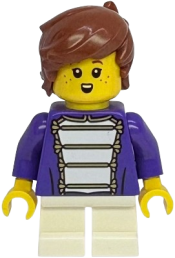LEGO Shopping Street Child - Boy, Dark Purple Marching Band Jacket, White Short Legs, Reddish Brown Hair set