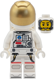 LEGO Space Shuttle Astronaut - Male, White Suit with Blue Logo, Balaclava set