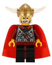 LEGO Viking Warrior 5b, Viking King - Red Cape minifigure