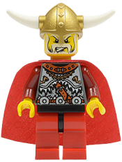 LEGO Viking Red Chess King - Horns Glued to Helmet minifigure