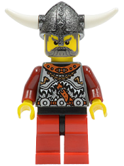 LEGO Viking Red Chess Bishop - Horns Glued to Helmet minifigure