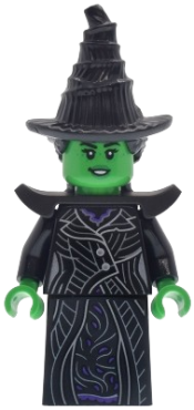 LEGO Elphaba - Minifigure, Black Coat over Dress, Hat, Shoulder Pads set