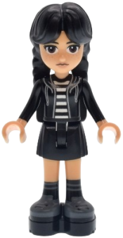 LEGO Wednesday Addams - Black Hoodie, Skirt, Platform Soles set