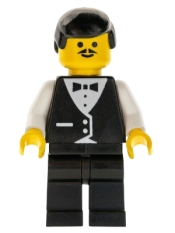 LEGO Town Vest Formal - Waiter with Moustache minifigure