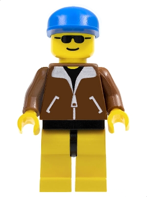 LEGO Jacket Brown - Yellow Legs, Blue Cap minifigure