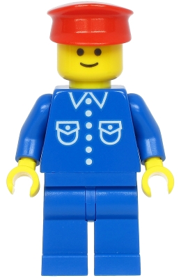 LEGO Shirt with 6 Buttons - Blue, Blue Legs, Red Hat (Reissue) minifigure