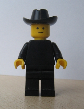 LEGO Patron - Black Torso (without Torso Sticker), Black Legs, Black Cowboy Hat minifigure