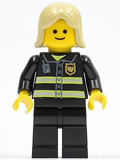 LEGO Fire - Reflective Stripes, Black Legs, Tan Female Hair minifigure