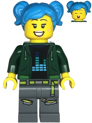 LEGO Poppy Starr - Dark Green Hoodie, Dark Bluish Gray Legs minifigure