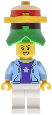 LEGO Vintage Car Show Passenger - Cheeseburger Hat minifigure