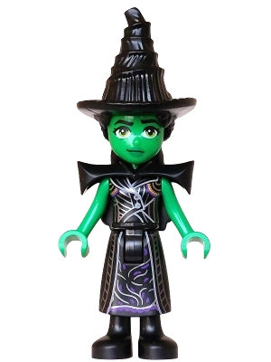 LEGO Elphaba - Mini Doll, Black Coat over Dress, Hat, Shoulder Pads minifigure
