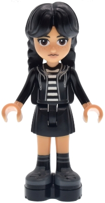 LEGO Wednesday Addams - Black Hoodie, Skirt, Platform Soles minifigure